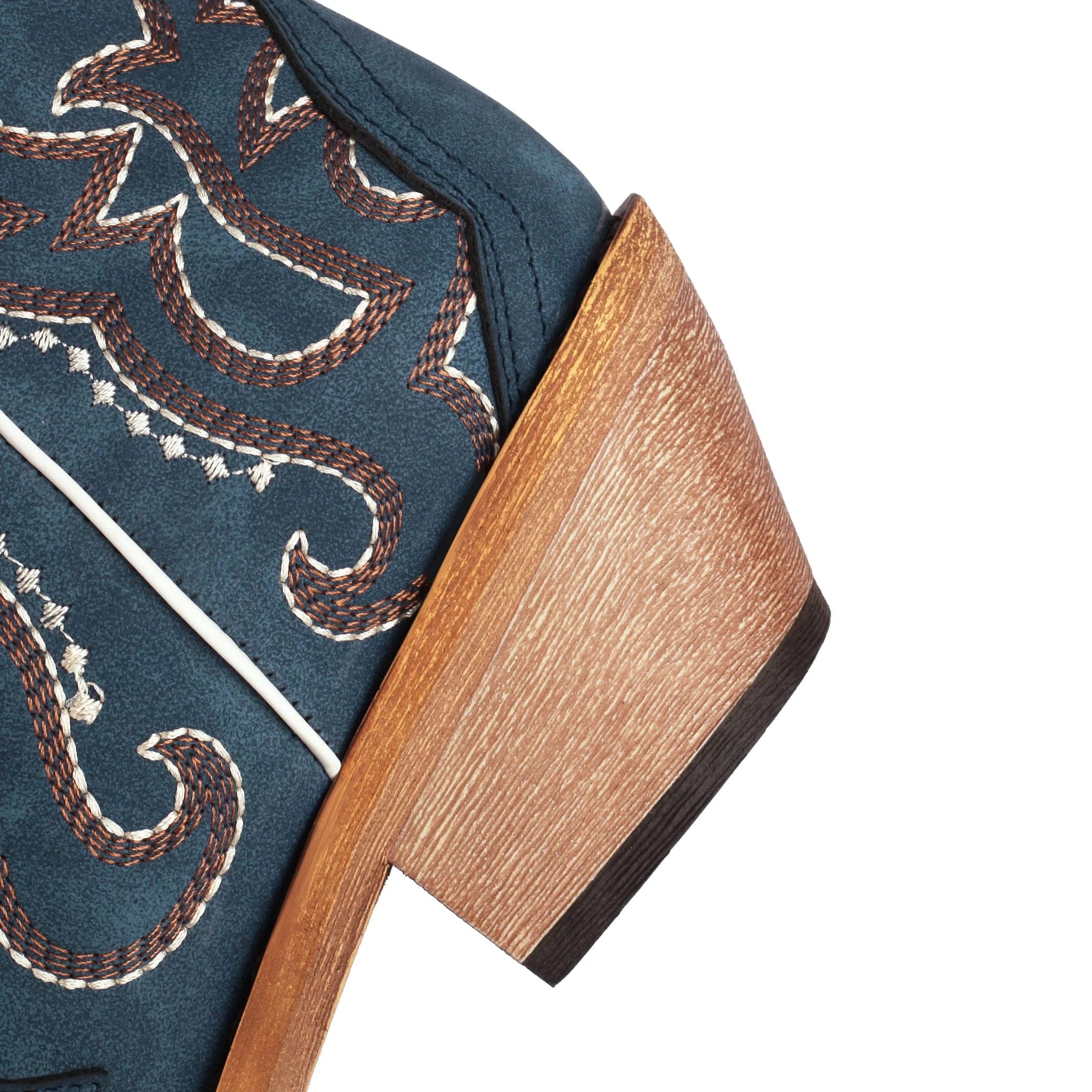 Alyssa – Santiags bleu profond brodée en cuir