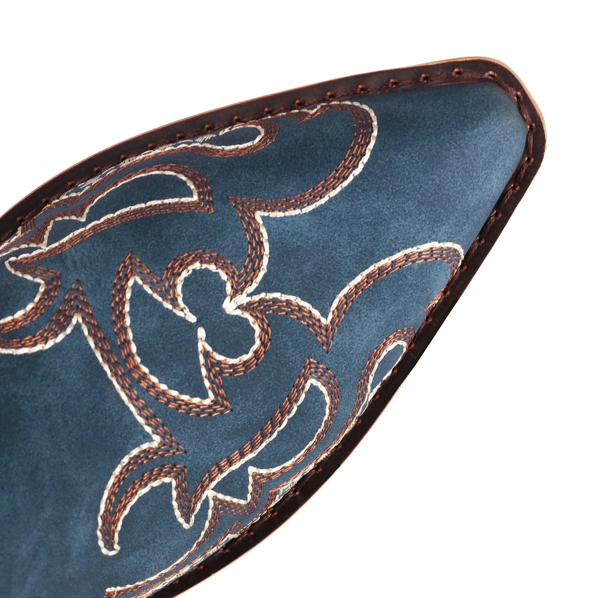 Alyssa – Santiags bleu profond brodée en cuir