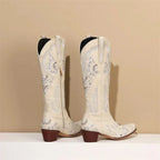 Clarisse – Santiags hautes brodées en cuir