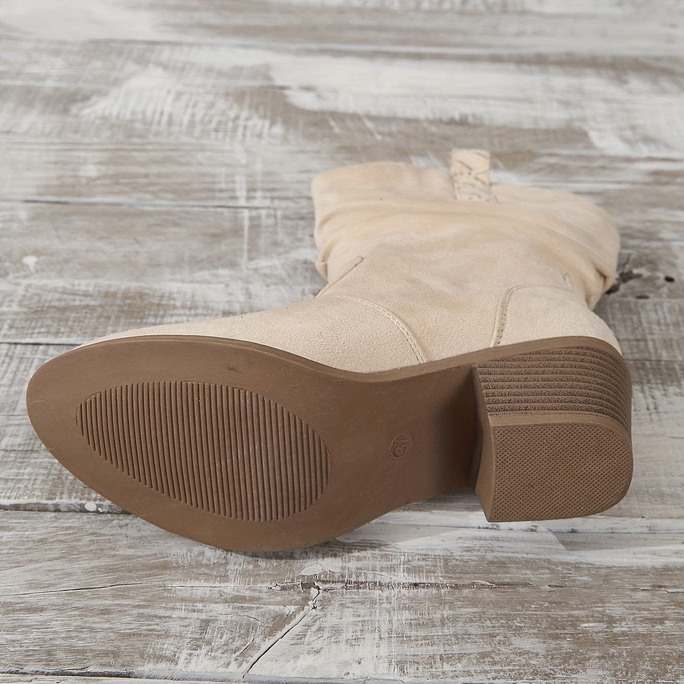 Élina – Santiags à tige plissée en cuir suédé