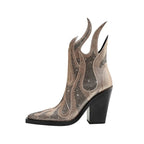 Élisa – Bottines en cuir ornées de strass flamme