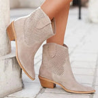 Élodie – Santiag basse ajourées en daim