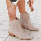 Élodie – Santiag basse ajourées en daim