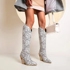 Élora – Santiags hautes en cuir irisé bicolore