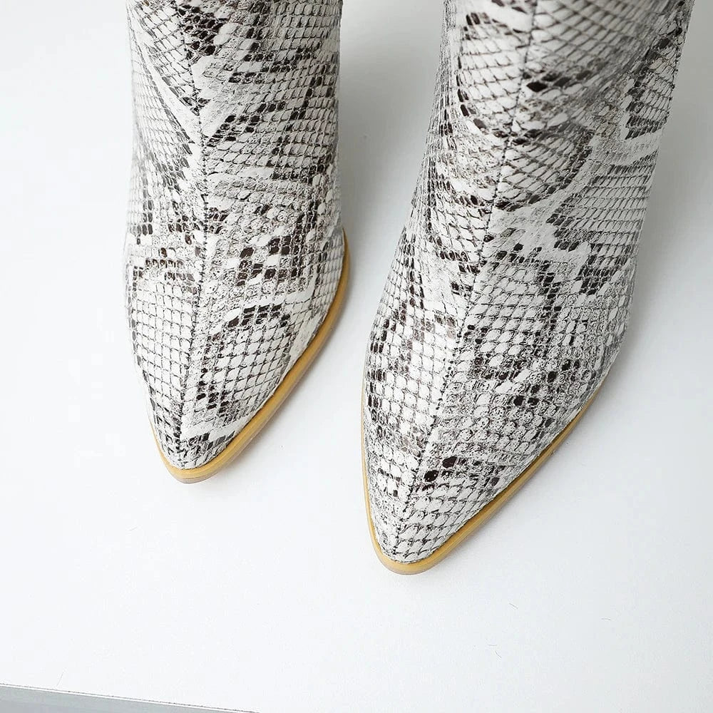 Élora – Santiags hautes en cuir irisé bicolore