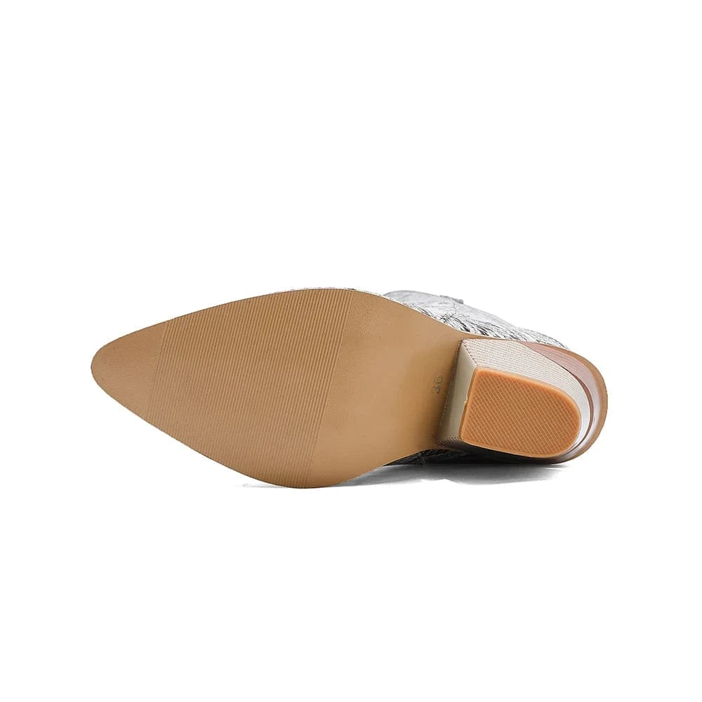 Élora – Santiags hautes en cuir irisé bicolore