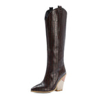 Élora – Santiags hautes en cuir irisé bicolore