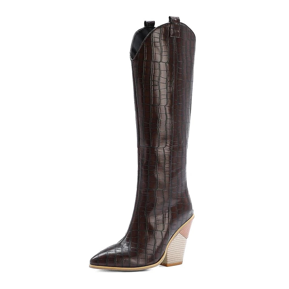 Élora – Santiags hautes en cuir irisé bicolore