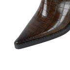 Iséa – Santiags basses en cuir microfibre lisse