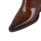 Iséa – Santiags basses en cuir microfibre lisse