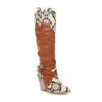 Louis – Santiags hautes effet cuir et python, style western chic