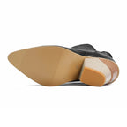 Louna – Bottines bleu effet croco, cuir verni souple