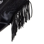 Louna – Santiag basse en denim à franges