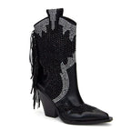 Louna – Santiag basse en denim à franges