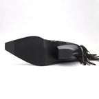 Louna – Santiag basse en denim à franges