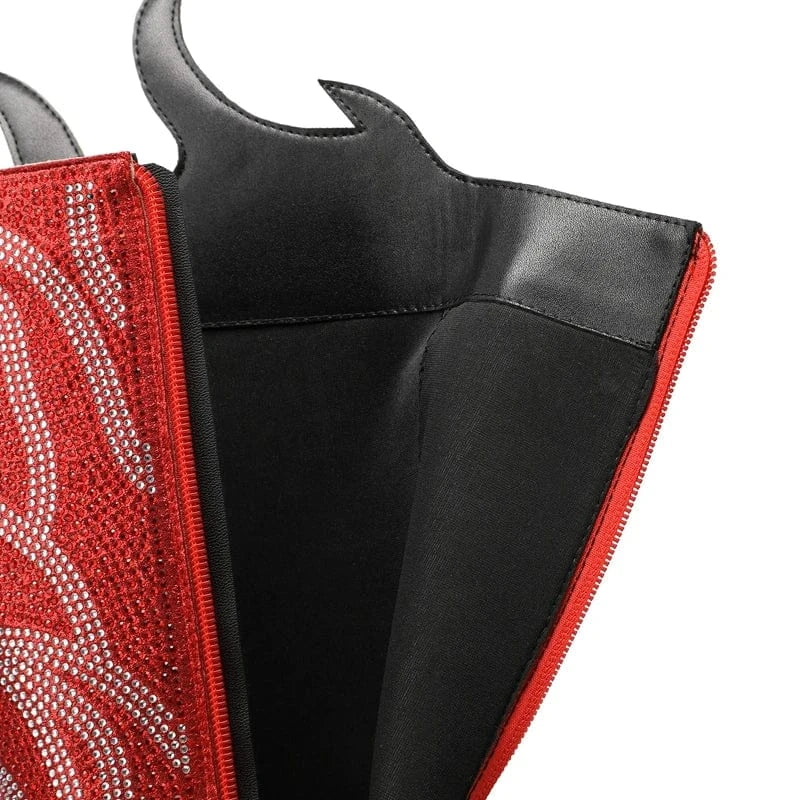 Marilène – Cuissardes à talons hauts ornées de strass flamme