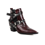 Mary – Santiags basses en cuir effet serpent avec boucle latérale