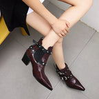 Mary – Santiags basses en cuir effet serpent avec boucle latérale