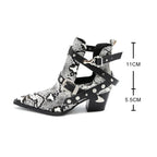 Mary – Santiags basses en cuir effet serpent avec boucle latérale