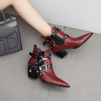 Mary – Santiags basses en cuir effet serpent avec boucle latérale