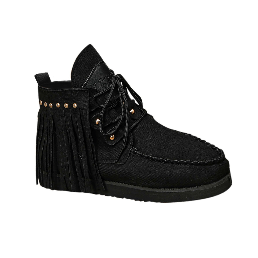 Nina – Bottines à franges détail clouté décontracté