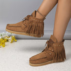 Nina – Bottines à franges détail clouté décontracté