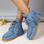 Nina – Bottines à franges détail clouté décontracté