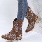 Paola – Santiags basses en cuir lisse